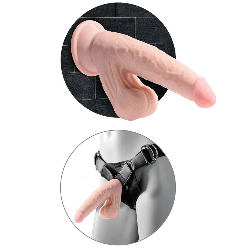 King Cock Plus 3D Dildo Swinging Balls 15.2 cm – helle Haut