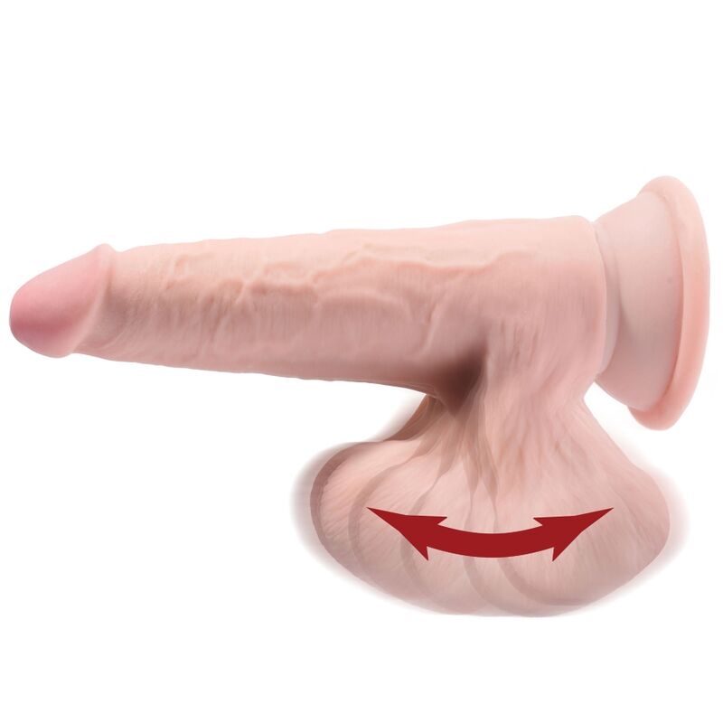 King Cock Plus 3D Dildo Swinging Balls 20.3 cm