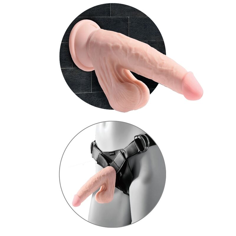 King Cock Plus 3D Dildo Swinging Balls 20.3 cm
