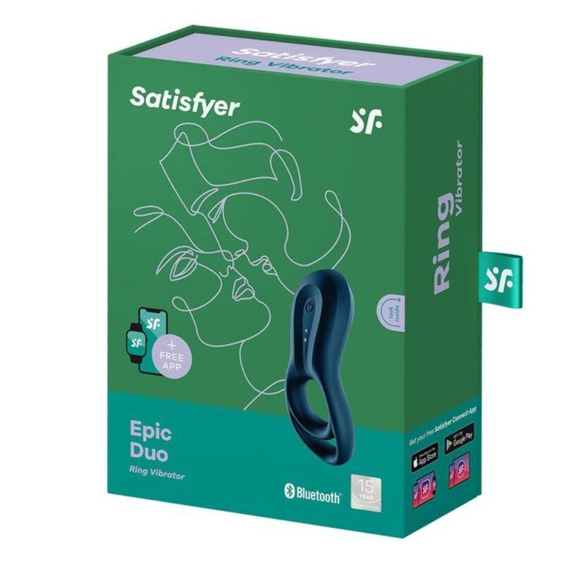 Satisfyer Epic Duo Vibrations-Penisring – blau, App-Steuerung