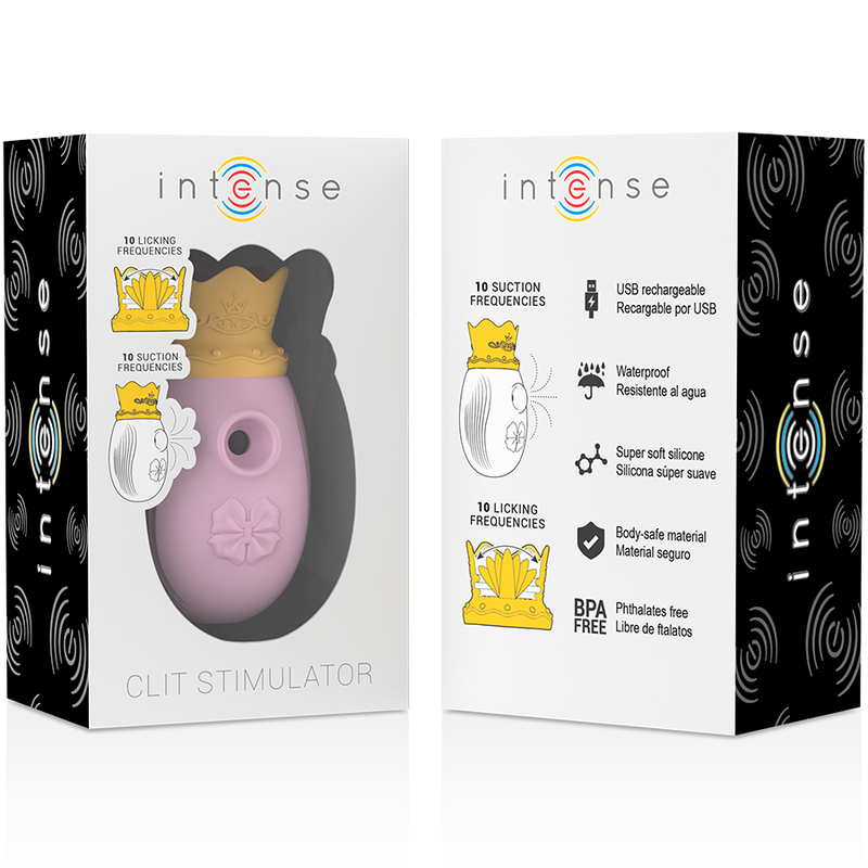 Intense Klitoris-Stimulator mit 10 Saug- & 10 Leckmodi – rosa