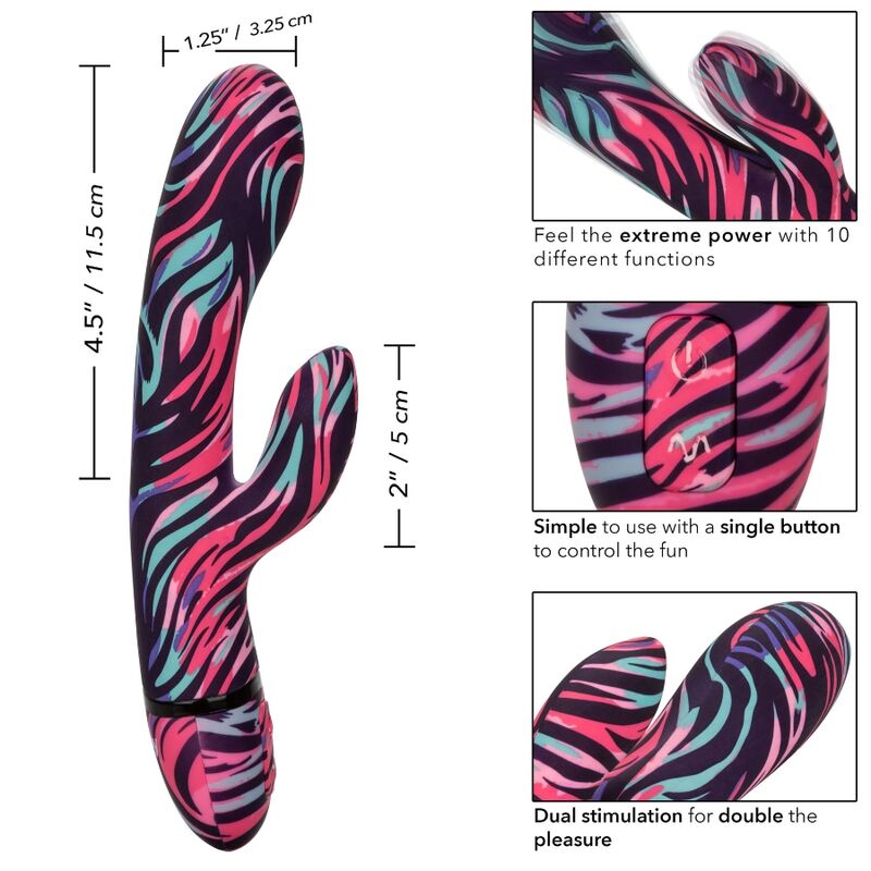 CalExotics Ménage à Moi Dual Wand Vibrator – 21 cm, 10 Modi