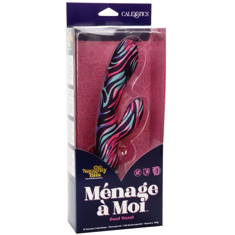 CalExotics Ménage à Moi Dual Wand Vibrator – 21 cm, 10 Modi