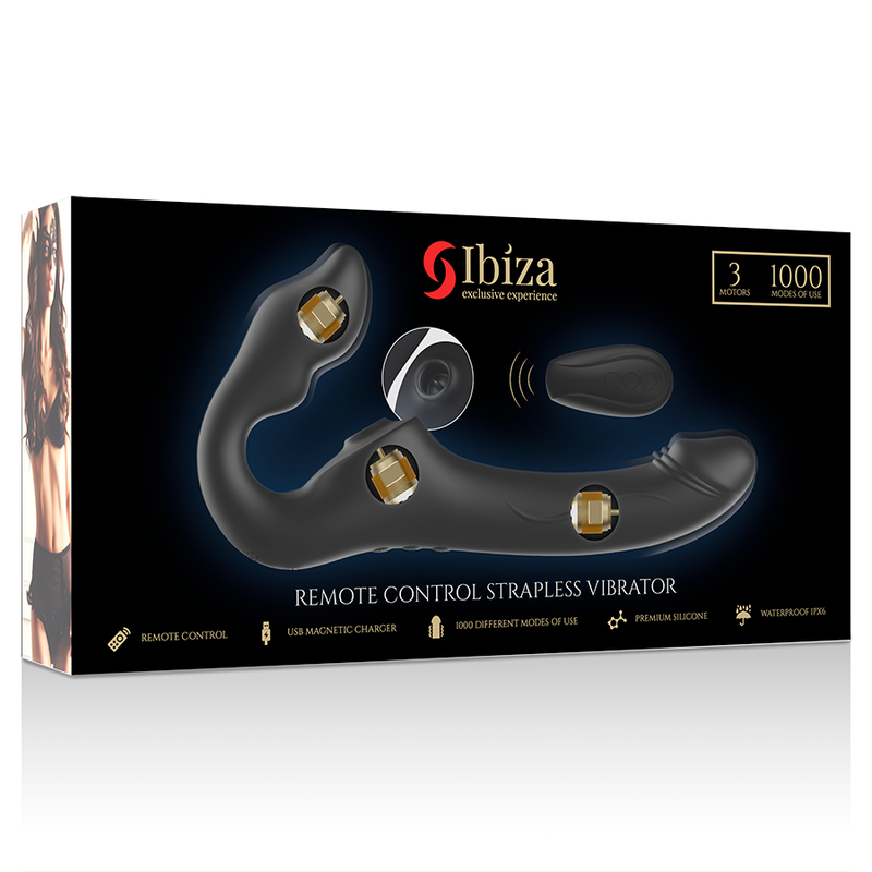 Ibiza Fernbedienung, Riemenloser Vibrator, 3 Motoren, 1000