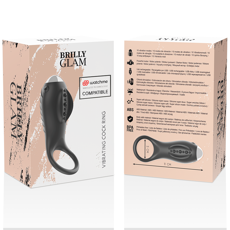 Brilly Glam Alan Vibrationsring mit WatchMe-Fernbedienung