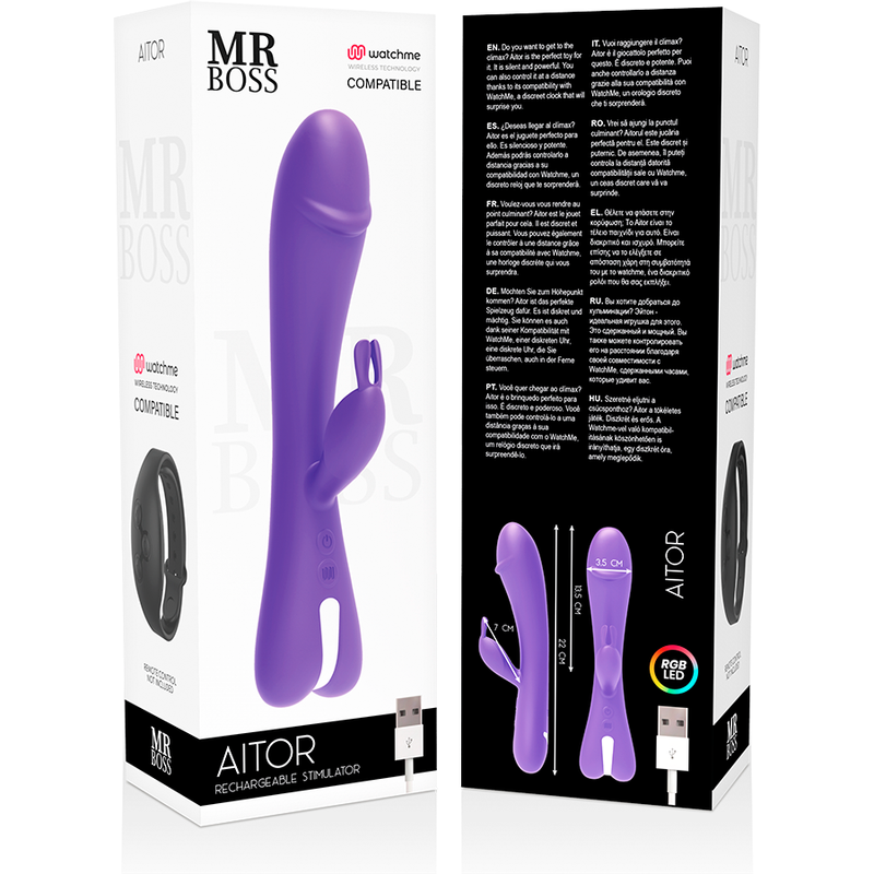 Mr. Boss Aitor Rabbit-Vibrator mit WatchMe-Fernbedienung