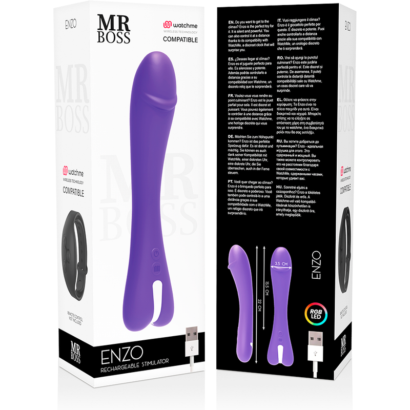 Mr. Boss Enzo Vibrator mit WatchMe + Farb-LEDs – 10 Modi