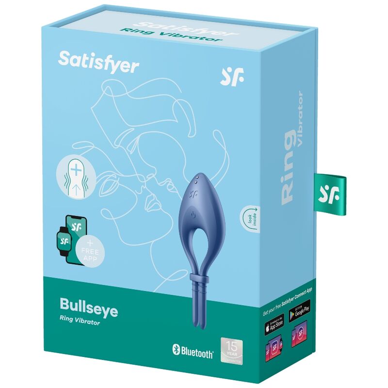 Satisfyer Bullseye Vibrations-Penisring – blau, App, verstellbar
