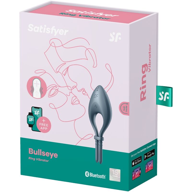 Satisfyer Bullseye Vibrations-Penisring – grau, App, verstellbar
