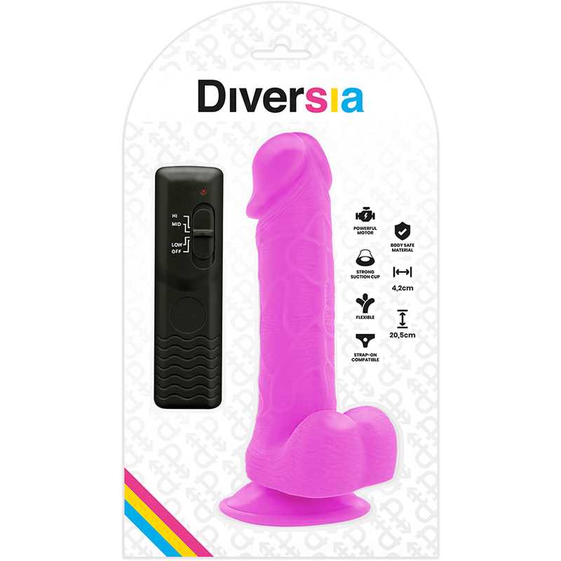 Diversia Flexibler Vibrations-Dildo lila – 20,5 cm, Ø 4,2 cm