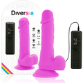 Diversia Flexibler Vibrations-Dildo lila – 20,5 cm, Ø 4,2 cm