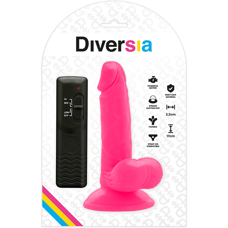 Diversia Flexibler Vibrations-Dildo rosa – 17 cm, Ø 3,3 cm