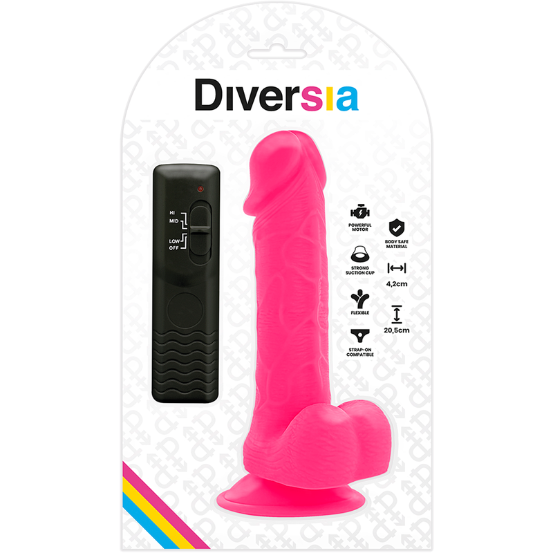 Diversia Flexibler Vibrations-Dildo rosa – 20,5 cm, Ø 4,2 cm