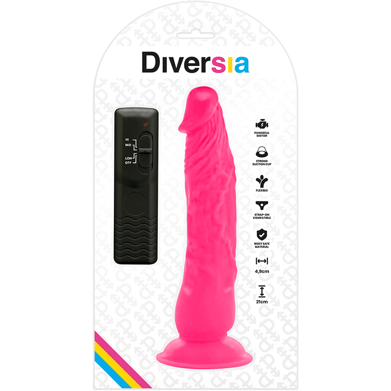 Diversia Flexibler Vibrations-Dildo rosa – 21 cm, Ø 4,9 cm