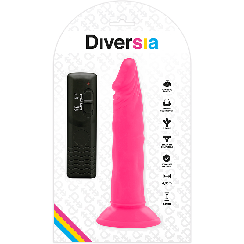 Diversia Flexibler Vibrations-Dildo rosa – 23 cm, Ø 4,3 cm