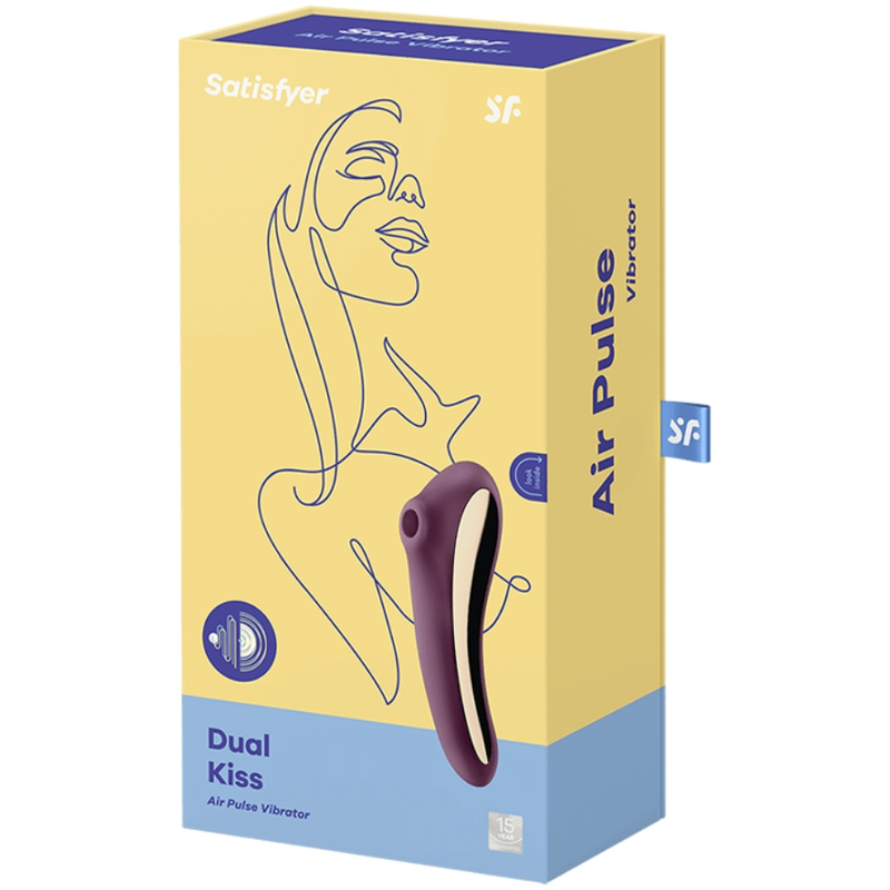 Satisfyer Dual Kiss Air Pulse Vibrator – weinrot, G-Punkt