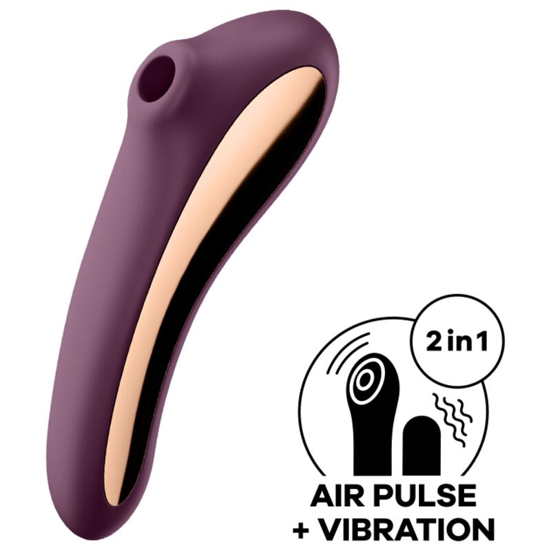 Satisfyer Dual Kiss Air Pulse Vibrator – weinrot, G-Punkt