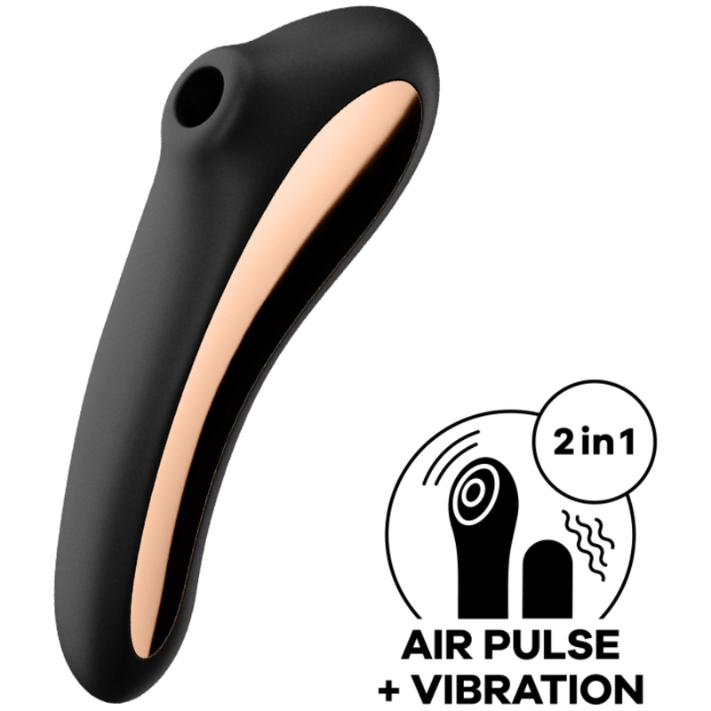 Satisfyer Dual Kiss Air Pulse Vibrator – schwarz, G-Punkt