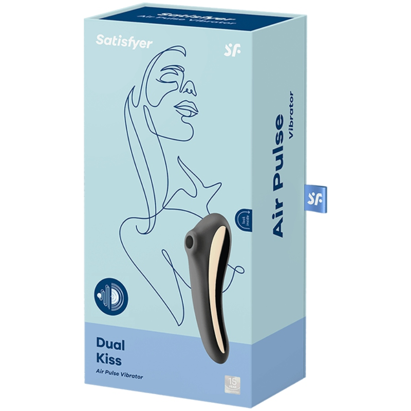Satisfyer Dual Kiss Air Pulse Vibrator – schwarz, G-Punkt