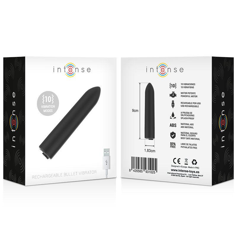 Intense Vibrations-Bullet 8,5 cm – USB, 10 Modi, diskret