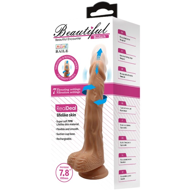 Baile Bodach Realistischer Vibrator & Rotation – 20 cm, 7 Modi