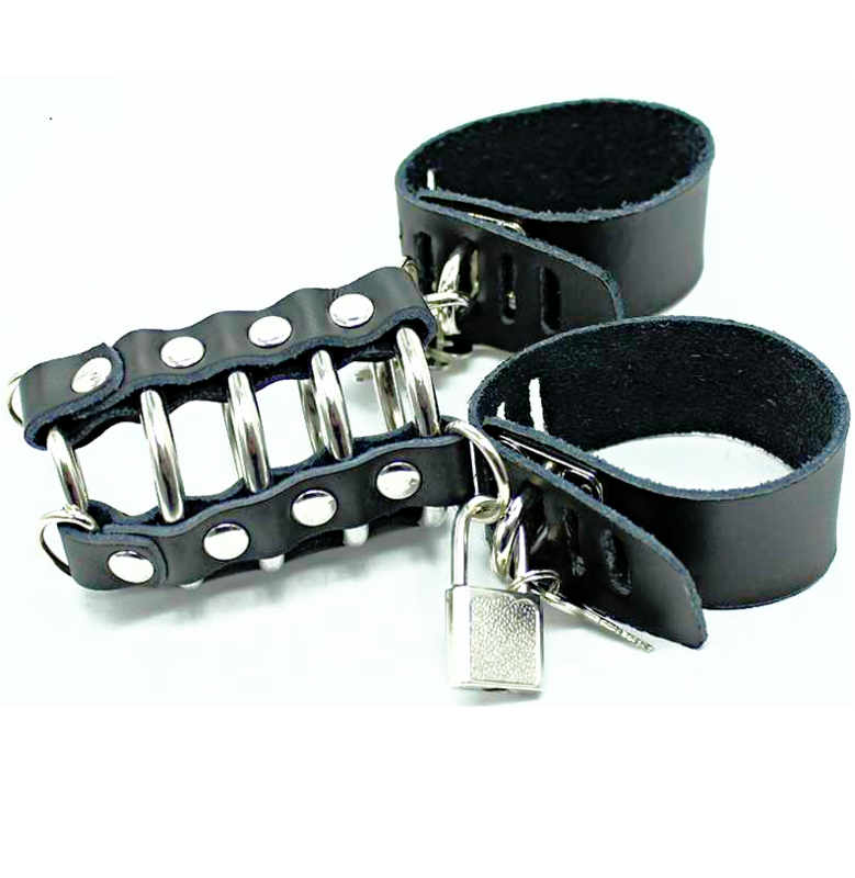 Ohmama Fetish Peniskäfig mit Metallringen & Lederriemen