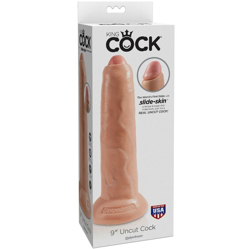 King Cock Realistischer Dildo Ungeschnittenes Fleisch 23 CM