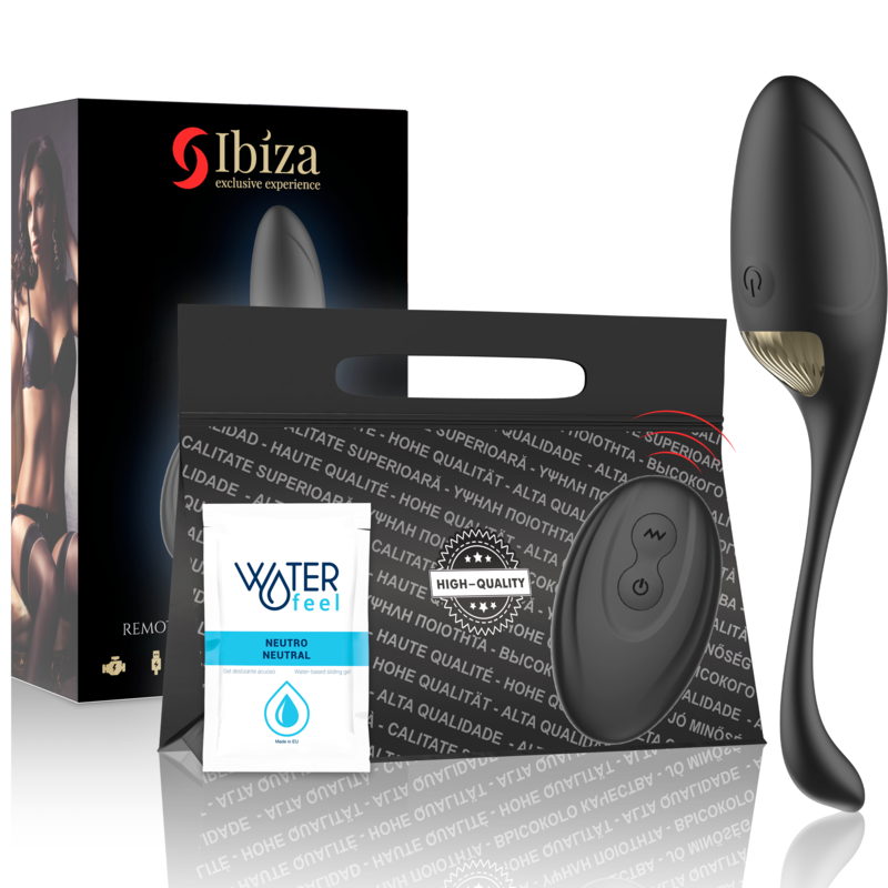 Ibiza Vibrations-Ei mit Fernbedienung – Gold/Schwarz, ergonomisch