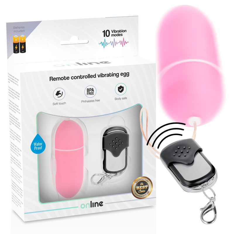 Online Vibrationsei L mit Fernbedienung – rosa