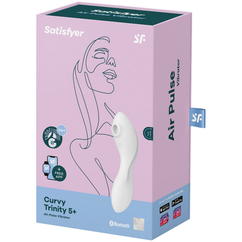Satisfyer Curvy Trinity 5+ Air Pulse & Vibrator App – Weiß