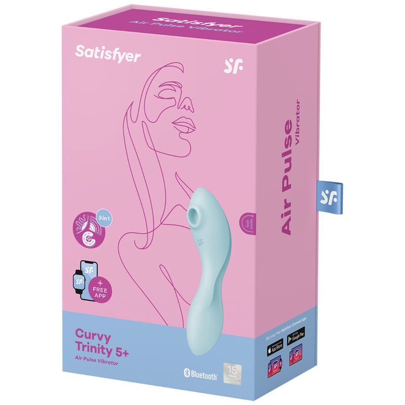Satisfyer Curvy Trinity 5+ Air Pulse & Vibrator App – Blau