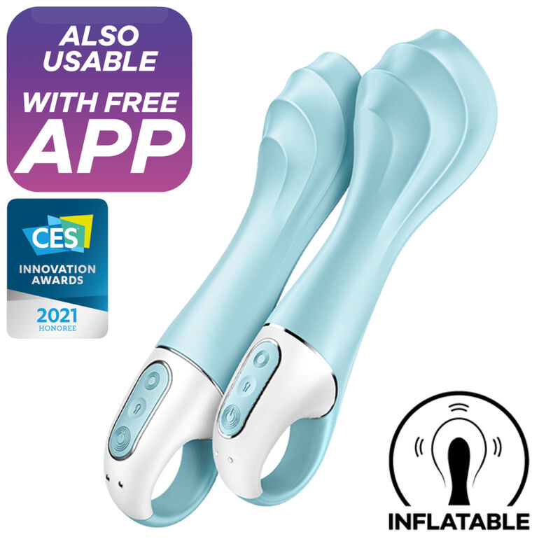 Satisfyer Air Pump Vibrator 5+ Aufblasbarer G-Punkt App – Blau