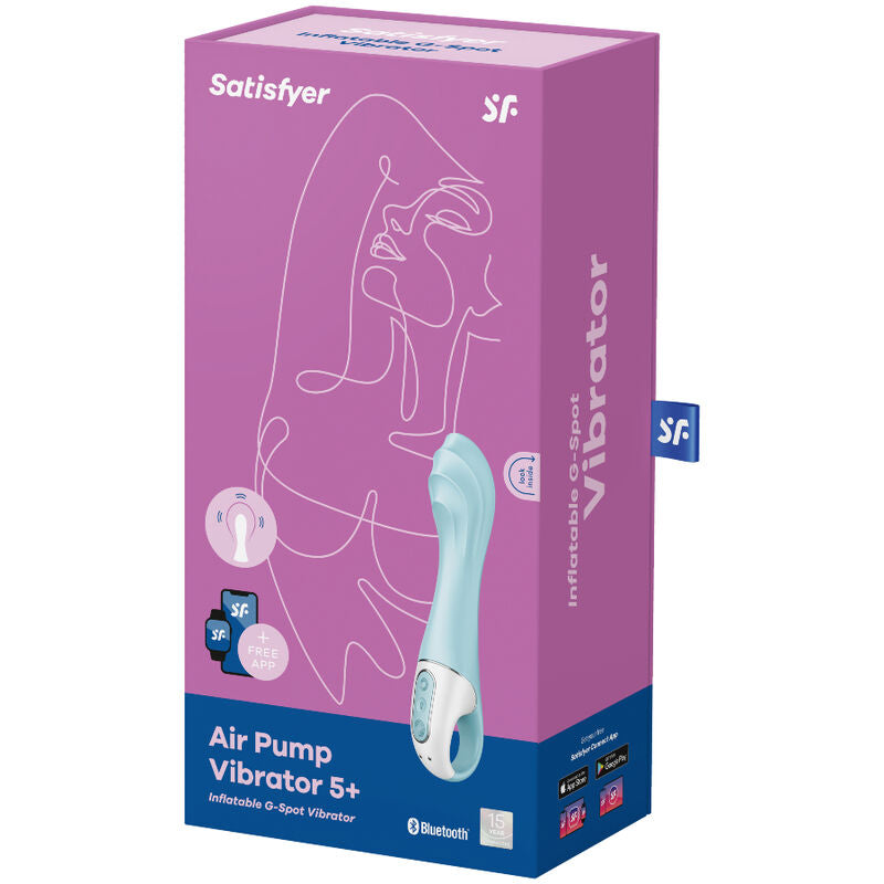 Satisfyer Air Pump Vibrator 5+ Aufblasbarer G-Punkt App – Blau