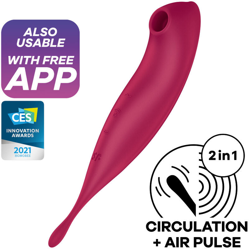 Satisfyer Twirling Pro+ Air Pulse & Vibrator App – Rot