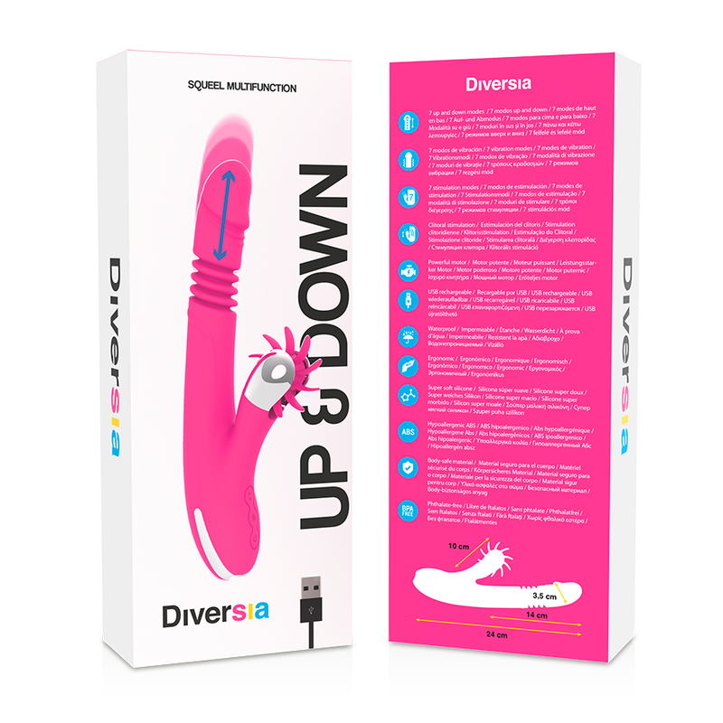 Diversia Rabbit-Vibrator Auf & Ab 24 cm – Multifunktion