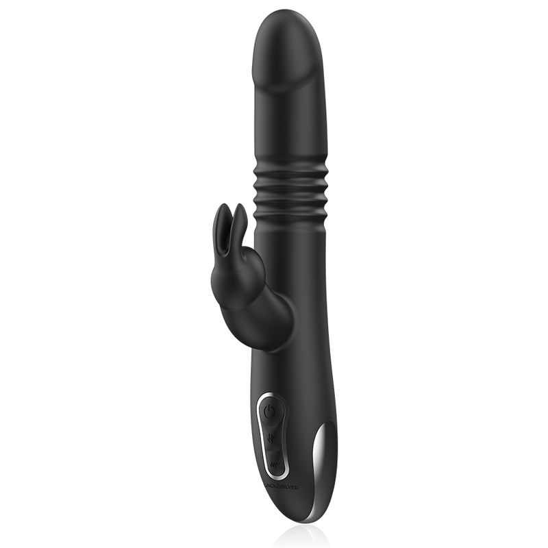 Black&Silver Kenji Rabbit-Vibrator Auf/Ab + WatchMe-Fernbedienung