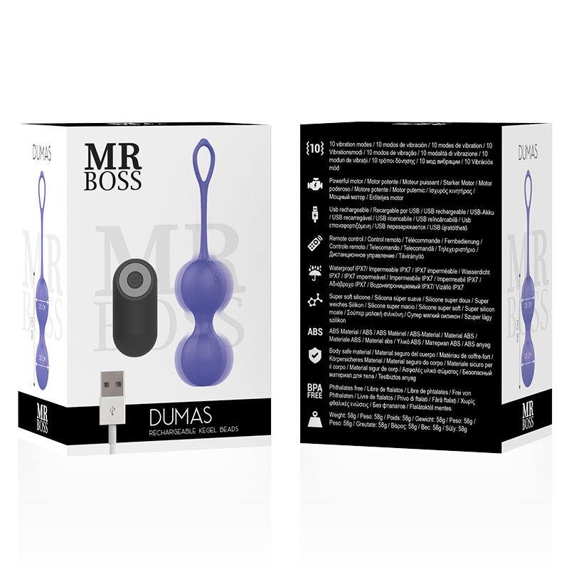 Mr. Boss Dumas Vibrierende Kegelperlen mit Fernbedienung