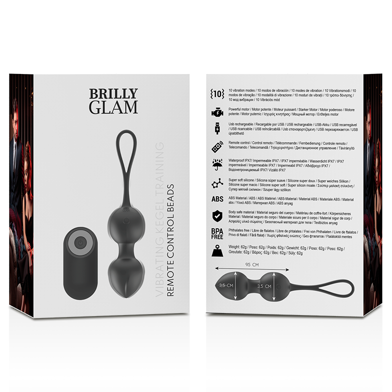Brilly Glam Vibrierende Kegelperlen mit Fernbedienung