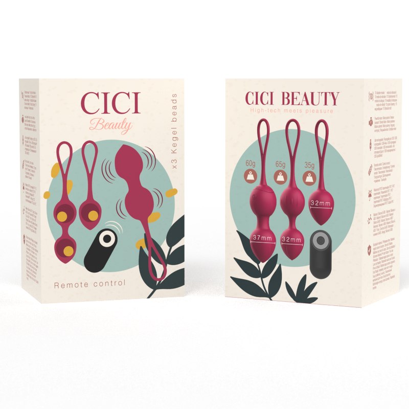 Cici Beauty Vibrierende Kegelperlen 3er-Set mit Fernbedienung