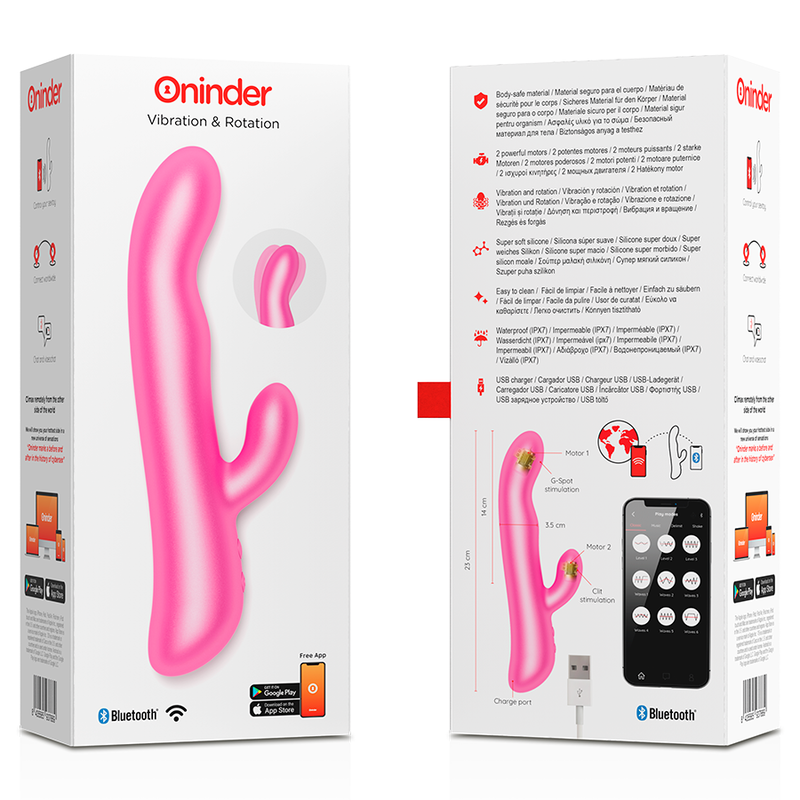 Oninder Oslo Rabbit-Vibrator & Rotation – rosa, kostenlose App