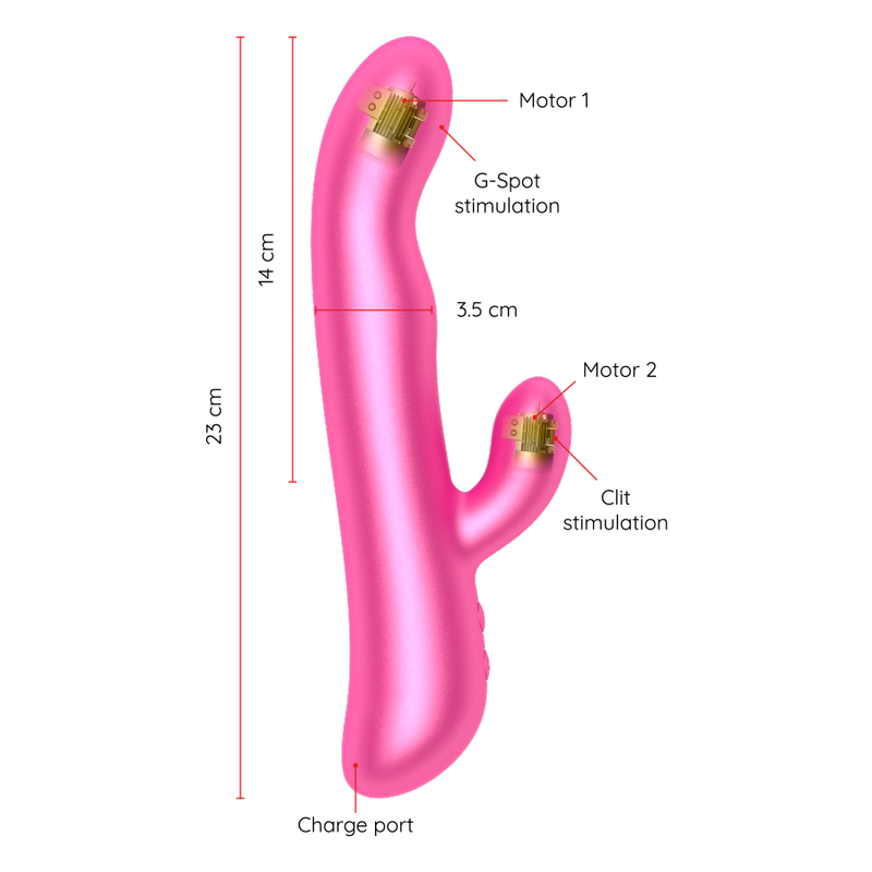 Oninder Oslo Rabbit-Vibrator & Rotation – rosa, kostenlose App