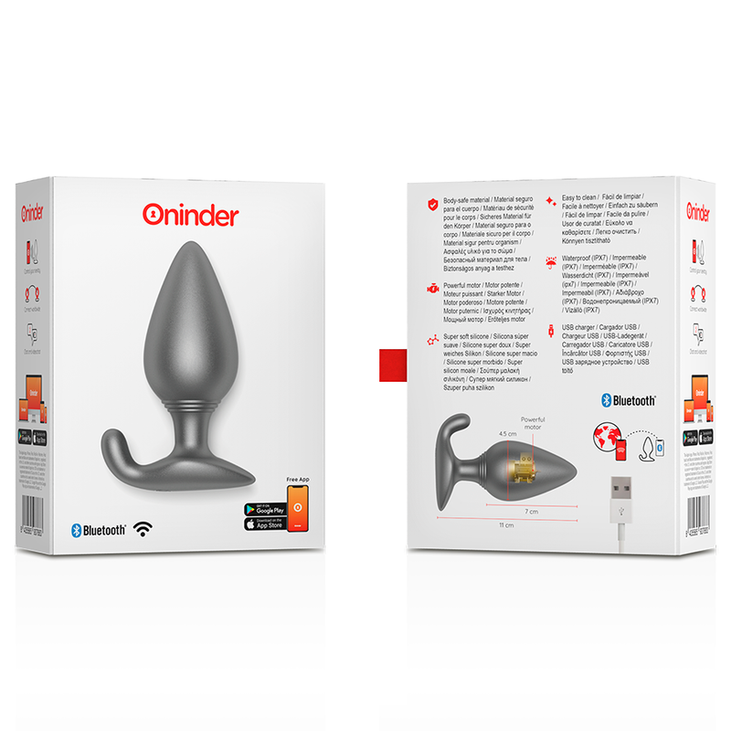 Oninder Rio Vibrierender Anal-Plug – schwarz, kostenlose App