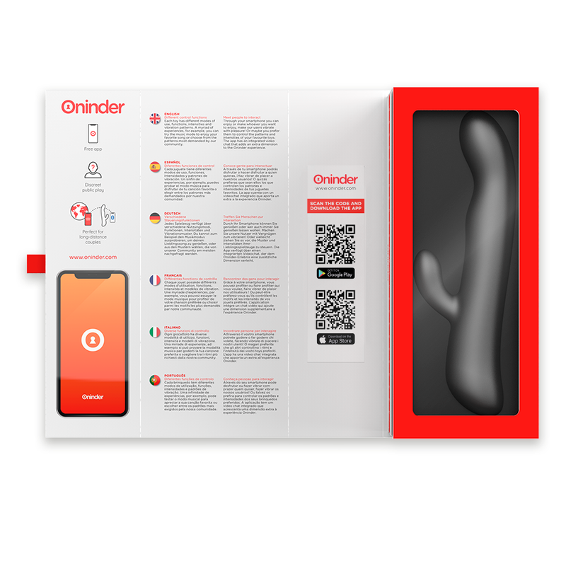Oninder Oslo Rabbit-Vibrator & Rotation – schwarz, kostenlose App