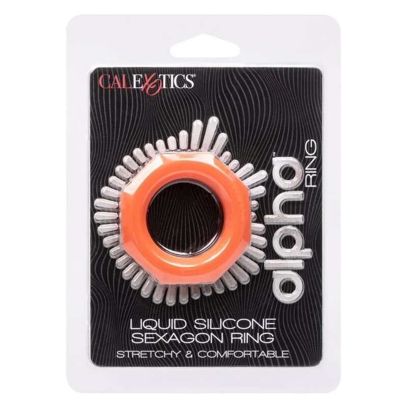 CalExotics Alpha Liquid Silicone Sexagon Ring – Orange