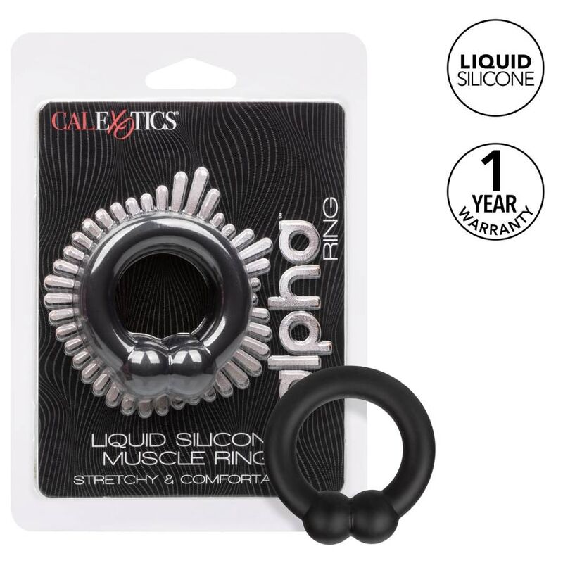 CalExotics Alpha Liquid Silicone Muscle Ring – Schwarz