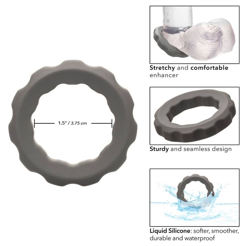 CalExotics Alpha Liquid Silicone Erect Ring – Grau