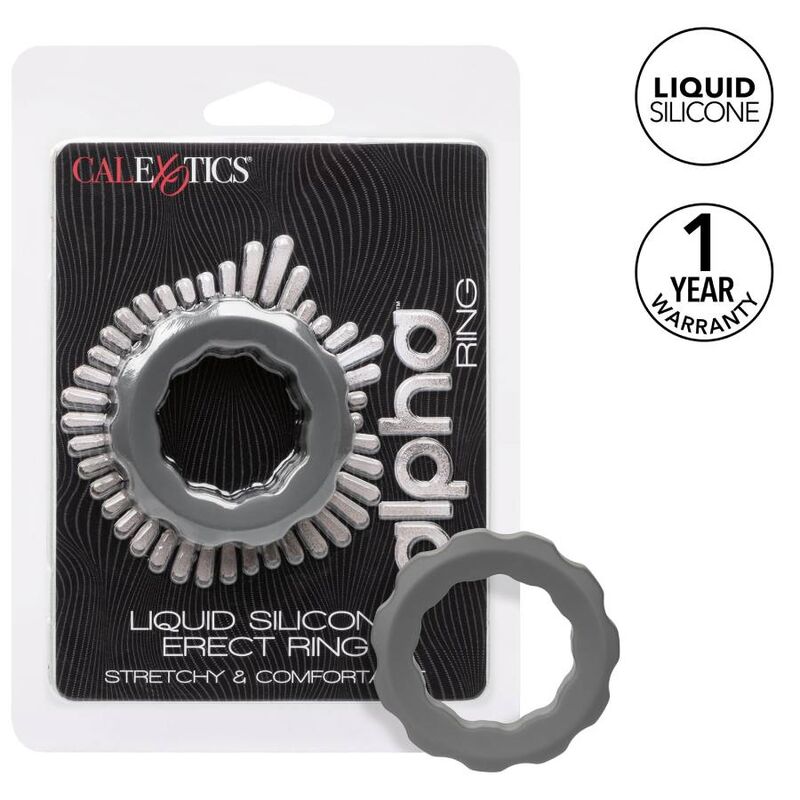CalExotics Alpha Liquid Silicone Erect Ring – Grau