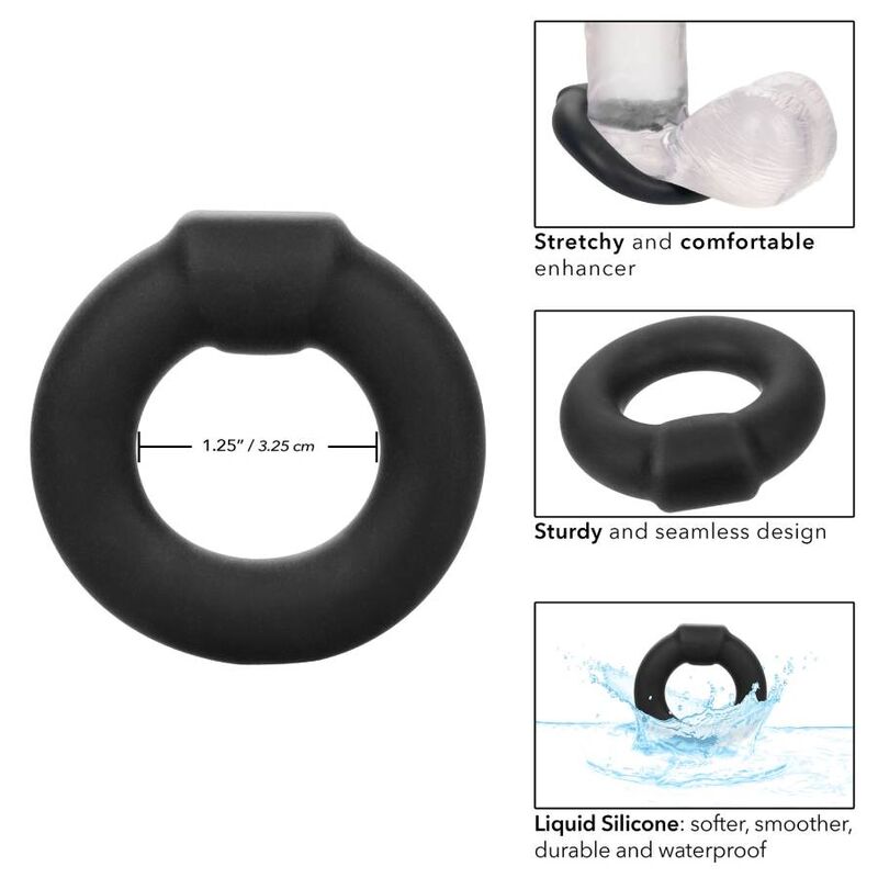CalExotics Alpha Liquid Silicone Optimum Ring – Schwarz