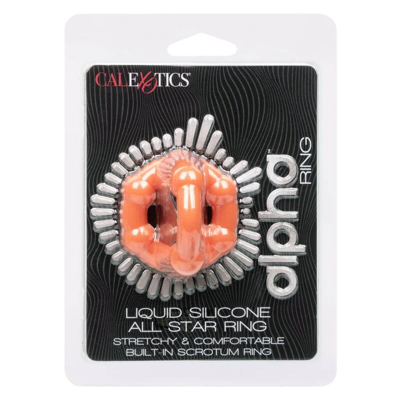 CalExotics Alpha Liquid Silicone All Star Ring – Orange