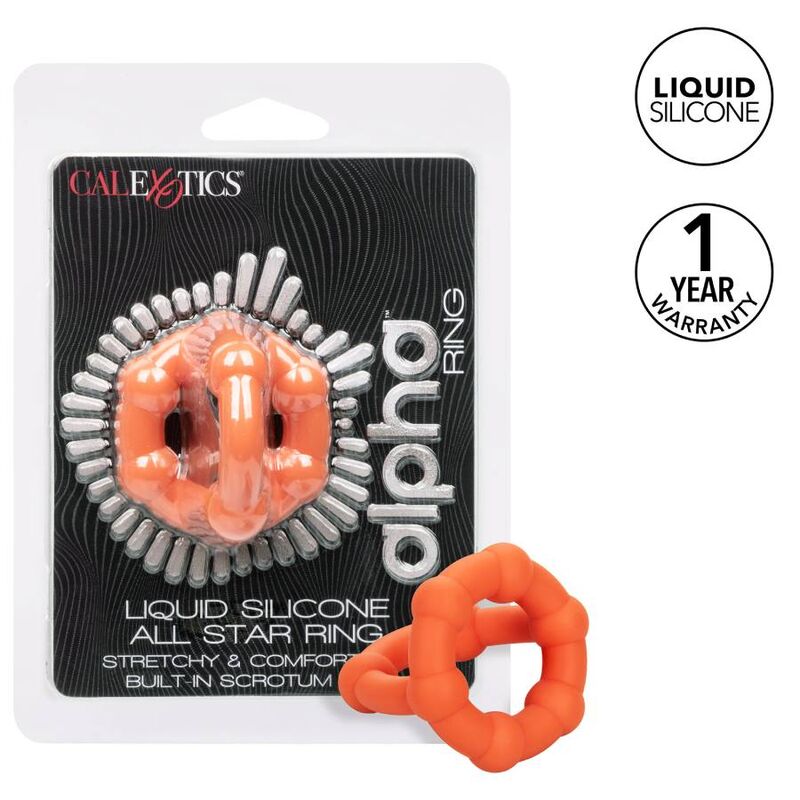 CalExotics Alpha Liquid Silicone All Star Ring – Orange